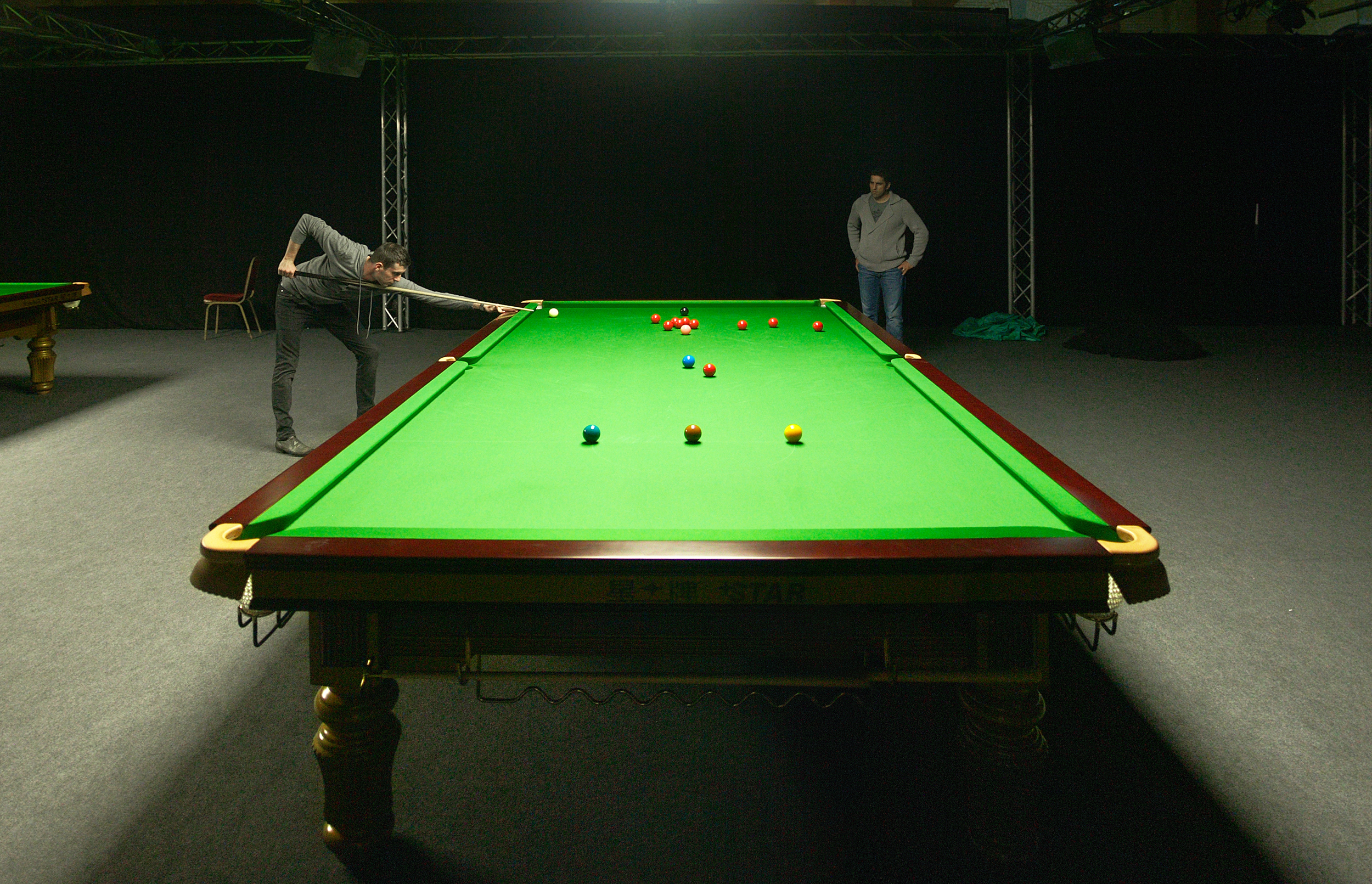 Snooker player at the table