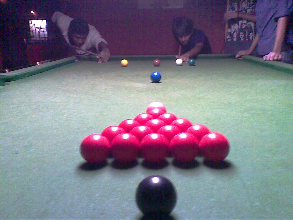 Snooker player at the table